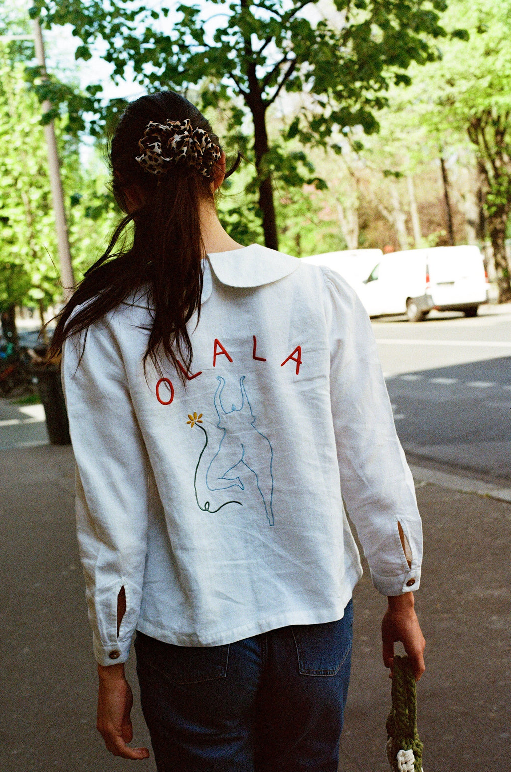 OLALA Embroidered Claudine Linen Blouse - White  x Laetitia Rouget - size M on pre-order for end of September delivery