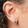 Beginnings Open Teardrop Stud Earrings With Montana Blue Crystals
