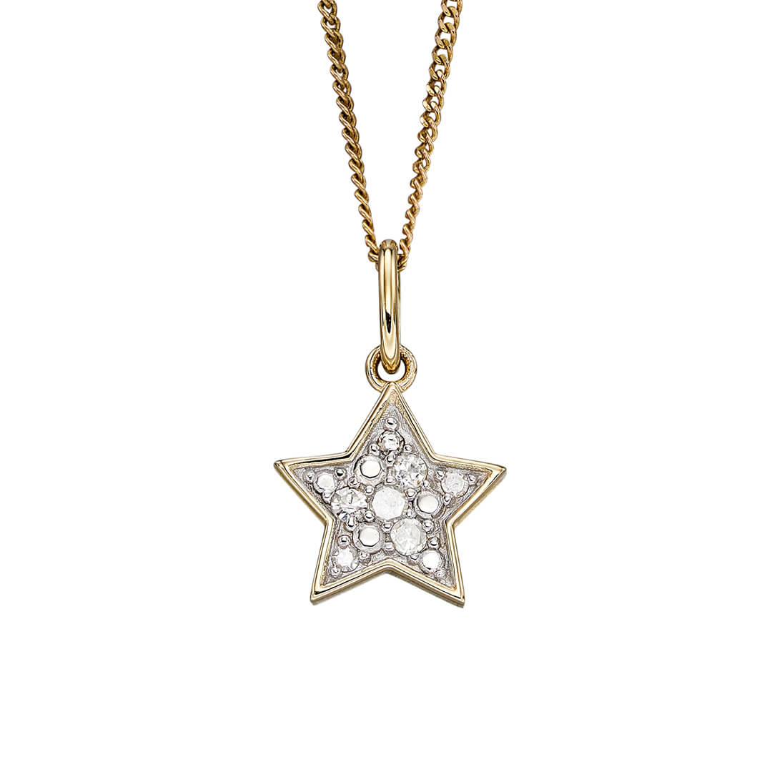 Elements Gold Star Pendant with Diamonds