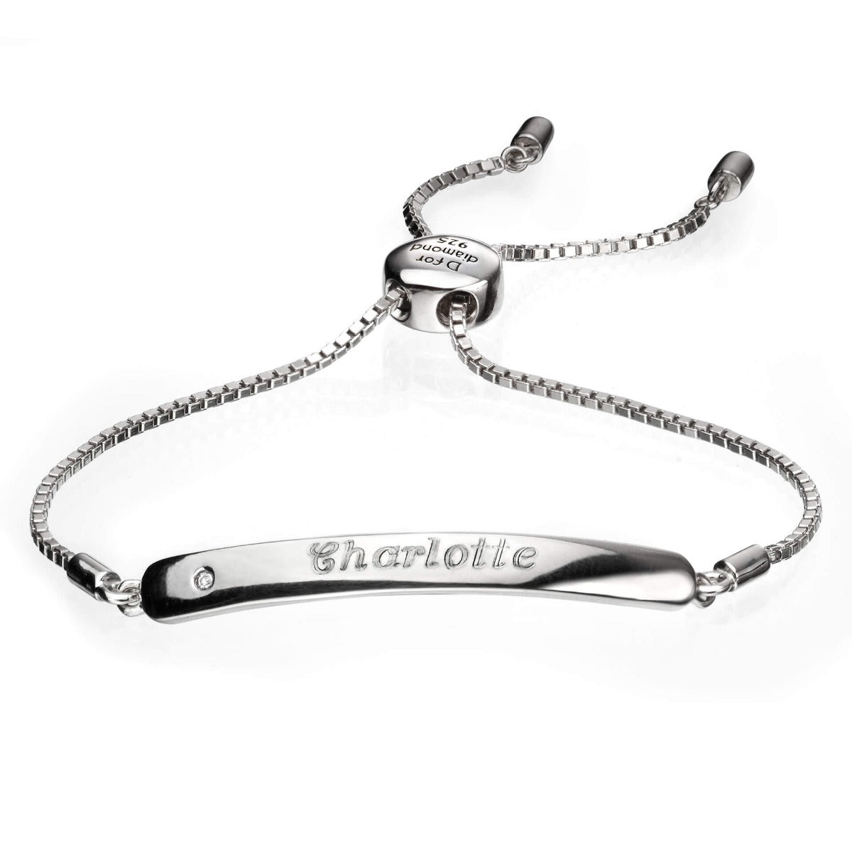 D For Diamond ID Toggle Bracelet with Diamond