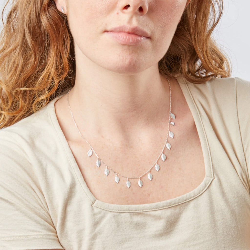 Beginnings Silver Multi Leaf Necklace