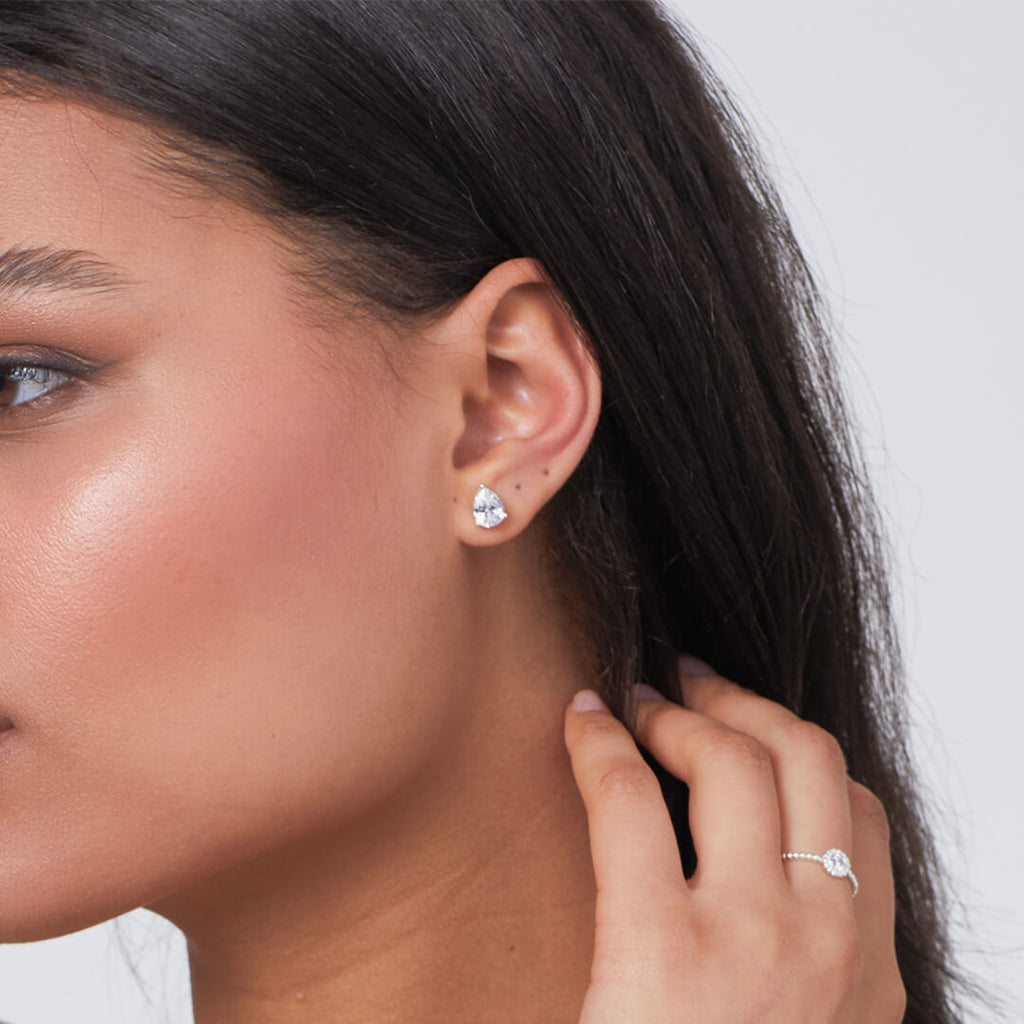 Beginnings Teardrop Cubic Zirconia Stud Earrings