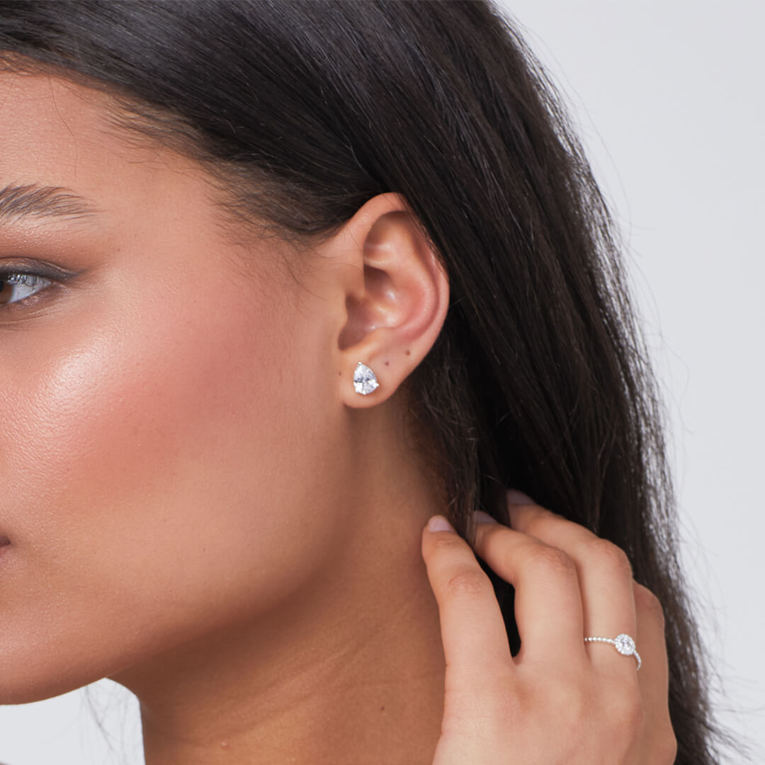 Beginnings Teardrop Cubic Zirconia Stud Earrings