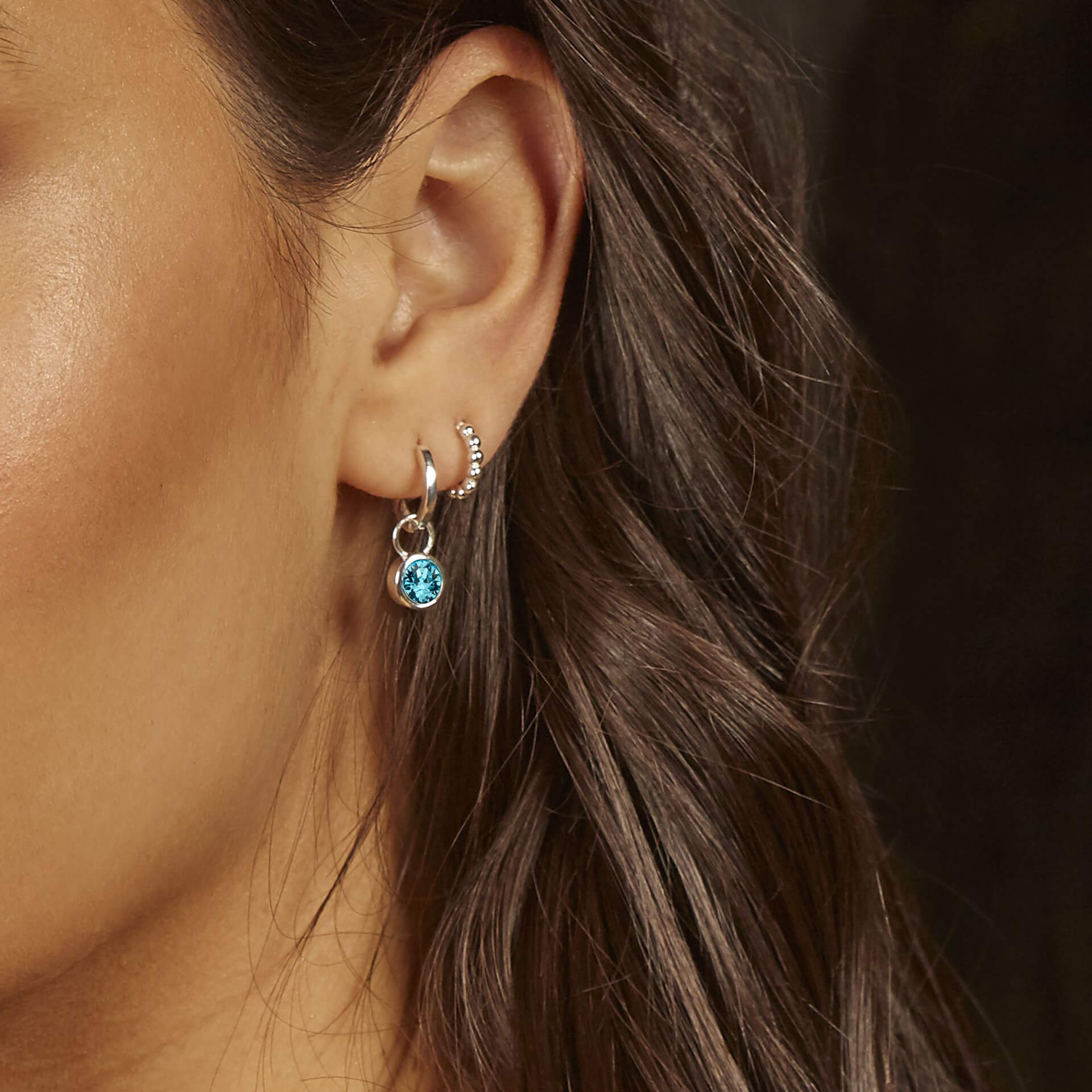 Beginnings Crystal Birthstone Hoop Earring Charms