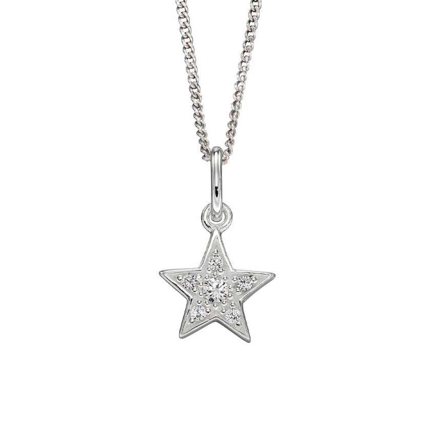 Beginnings Pave Set Star Pendant with Cubic Zirconia