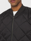 Diamond Quilted Bomber Jacket Black