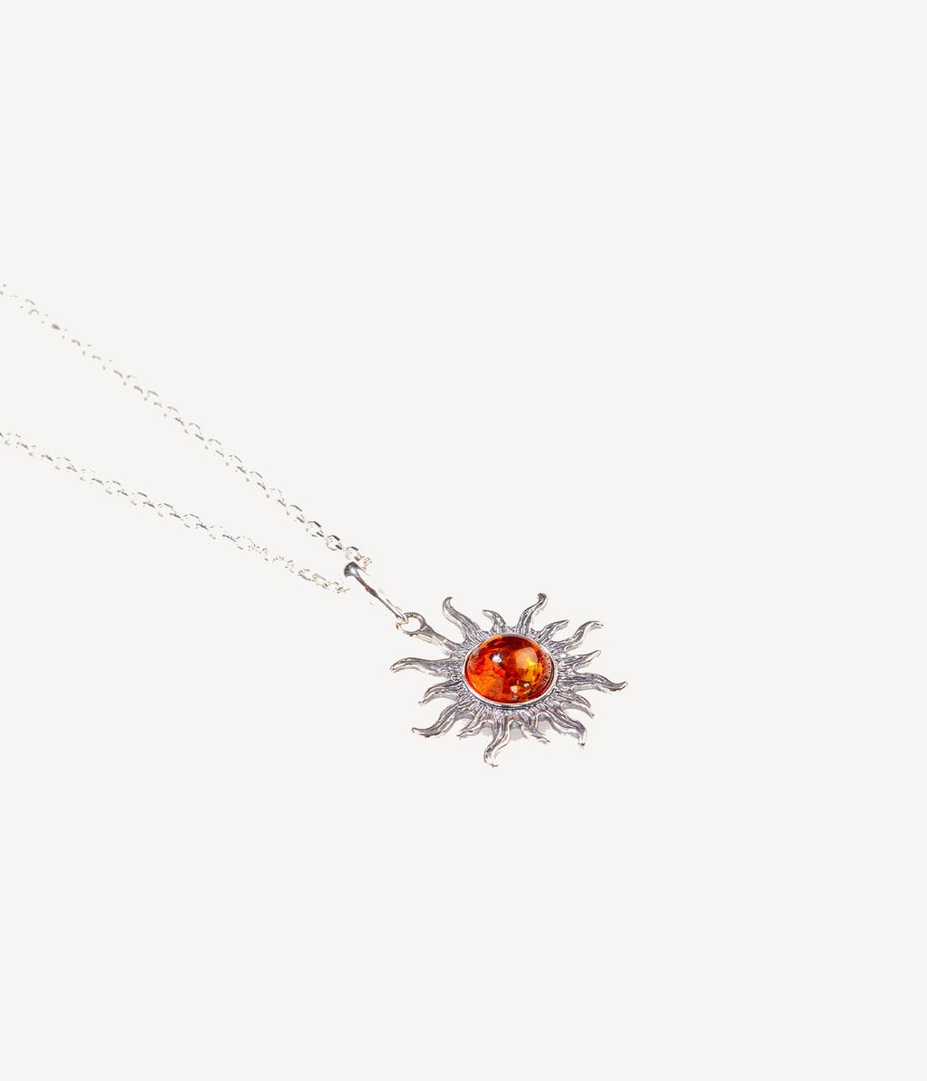 Amber Sun Charm Pendant