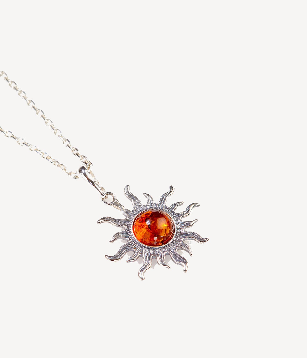 Amber Sun Charm Pendant