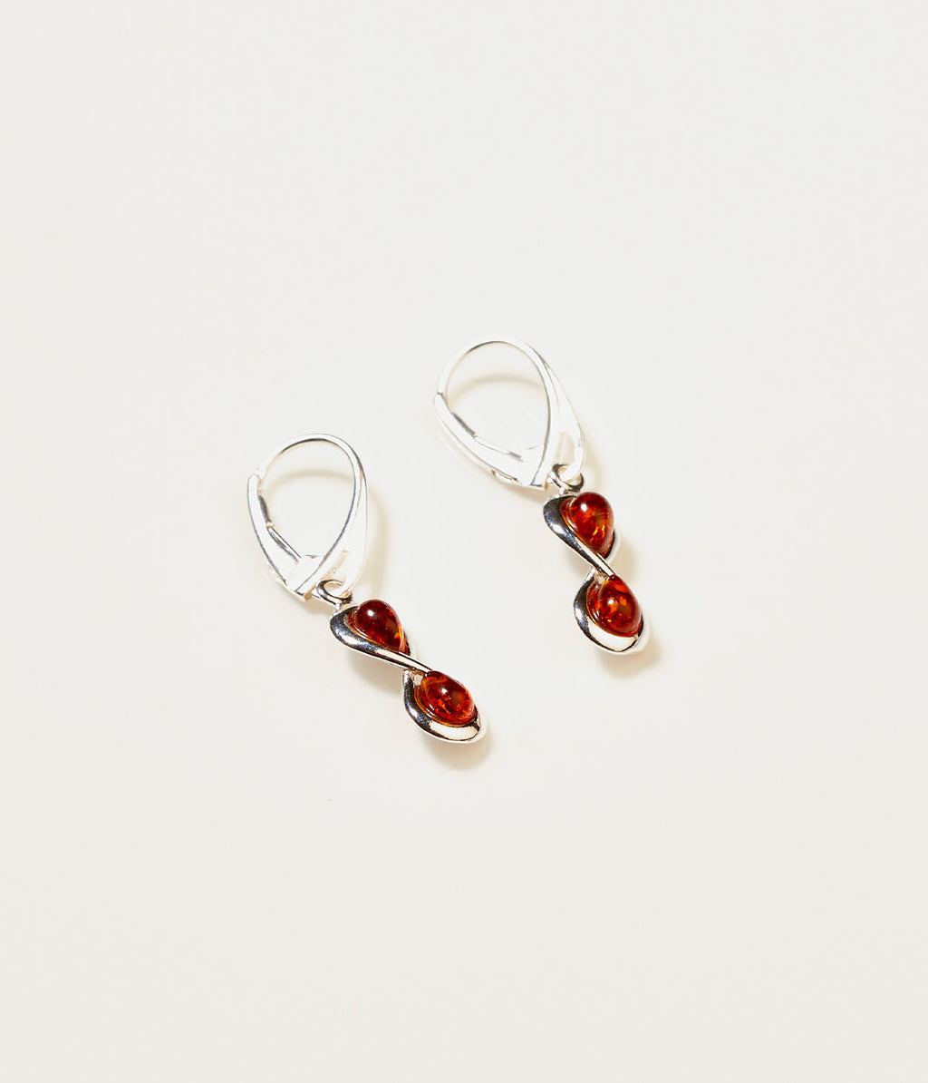 Amber Infinity Drop Earrings