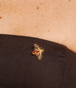 Spilla ape in ambra dorata