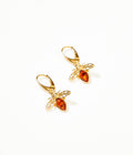 Gold Amber Bee Earrings