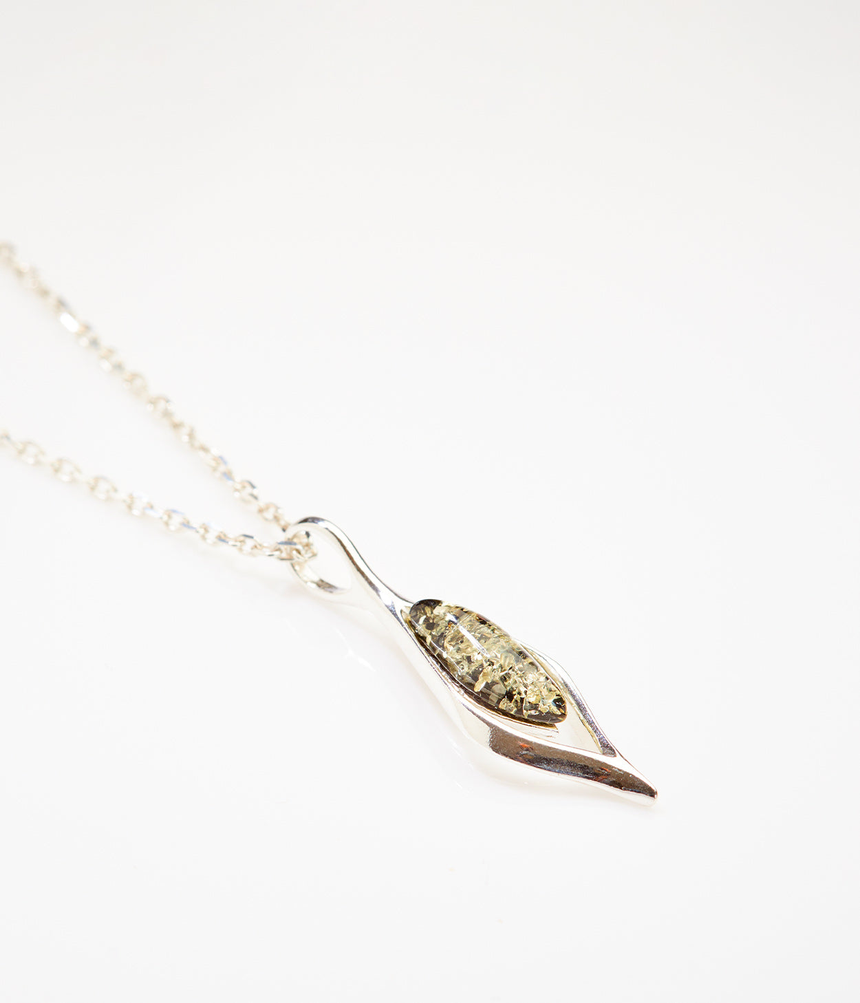 Green Amber Droplet Pendant
