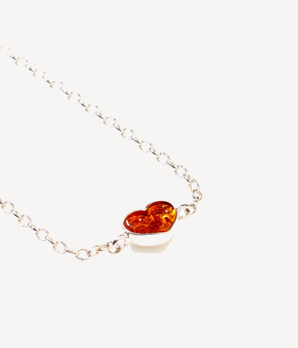 Reversible Dainty Amber Heart Bracelet
