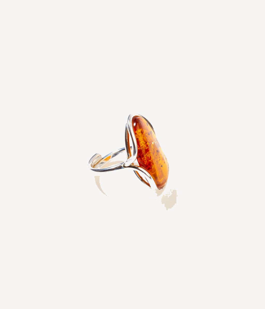 Statement Amber Ripple Ring