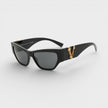 Logo Acetate Sunglasses Black Gold