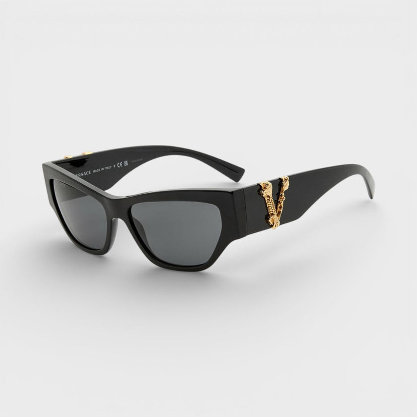 Logo Acetate Sunglasses Black Gold