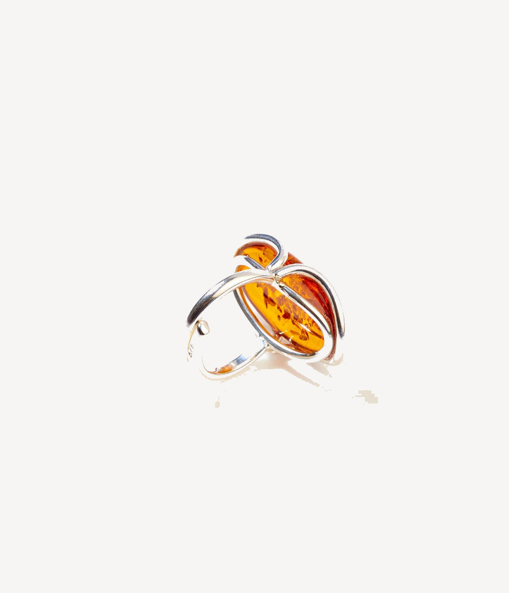 Statement Amber Ripple Ring