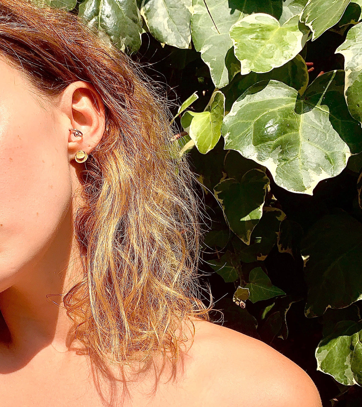 Tactile Gold Stud Earrings