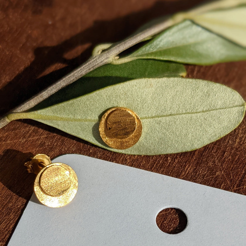 Tactile Gold Stud Earrings