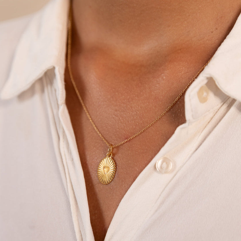 Gold Celeste Moonstone Heart Necklace