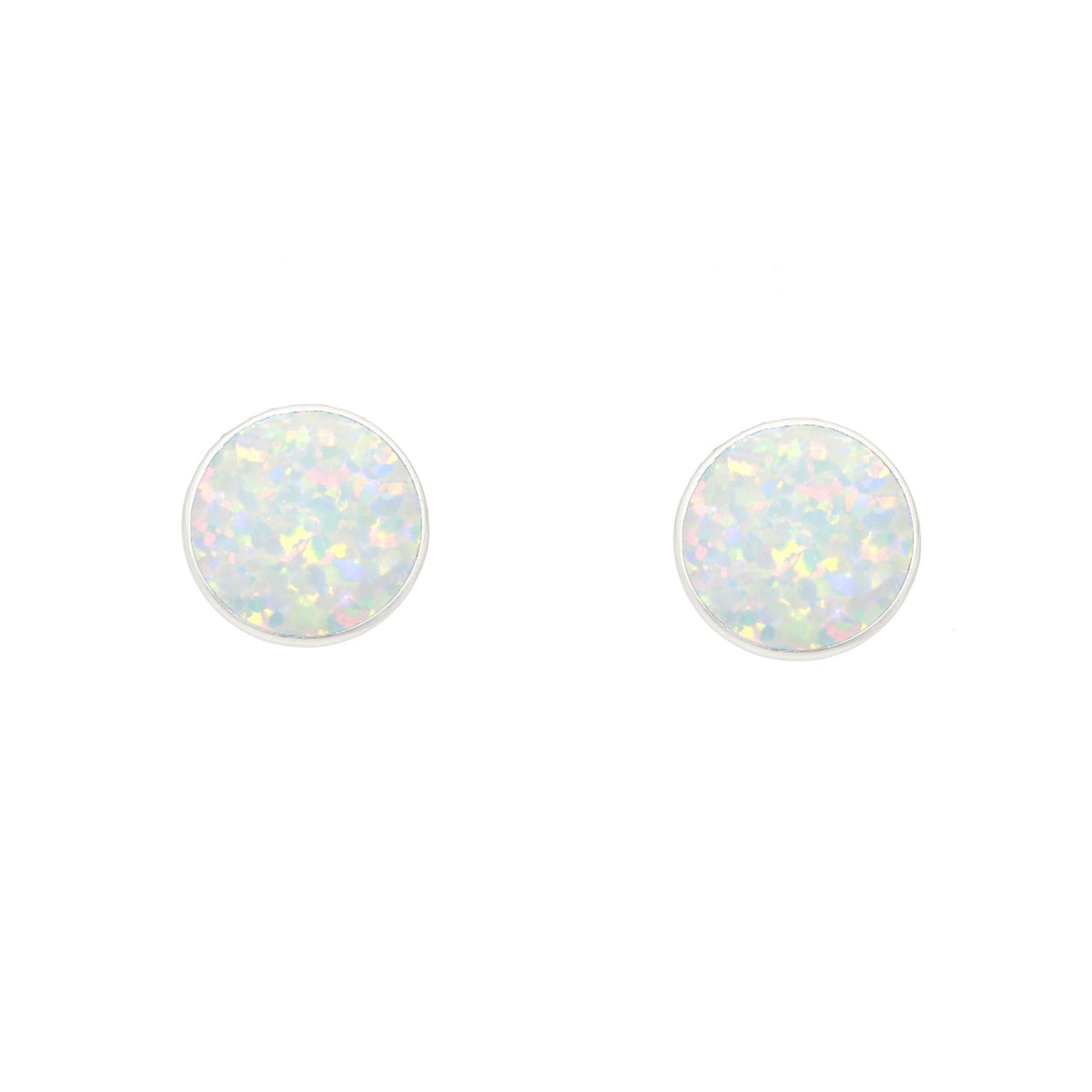 Orecchini a lobo tondi in opalite e argento