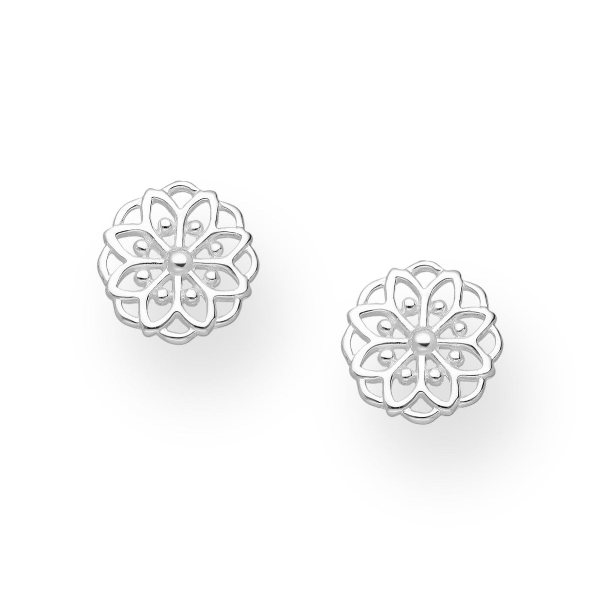 Nazca-Linien Mandala Ohrstecker aus Sterlingsilber