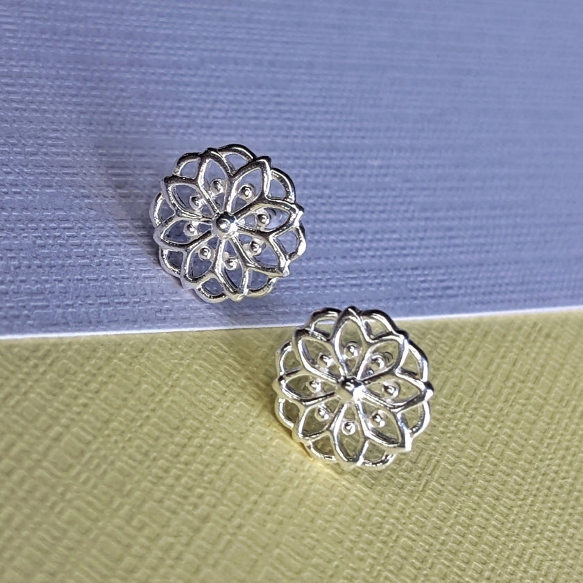 Nazca-Linien Mandala Ohrstecker aus Sterlingsilber