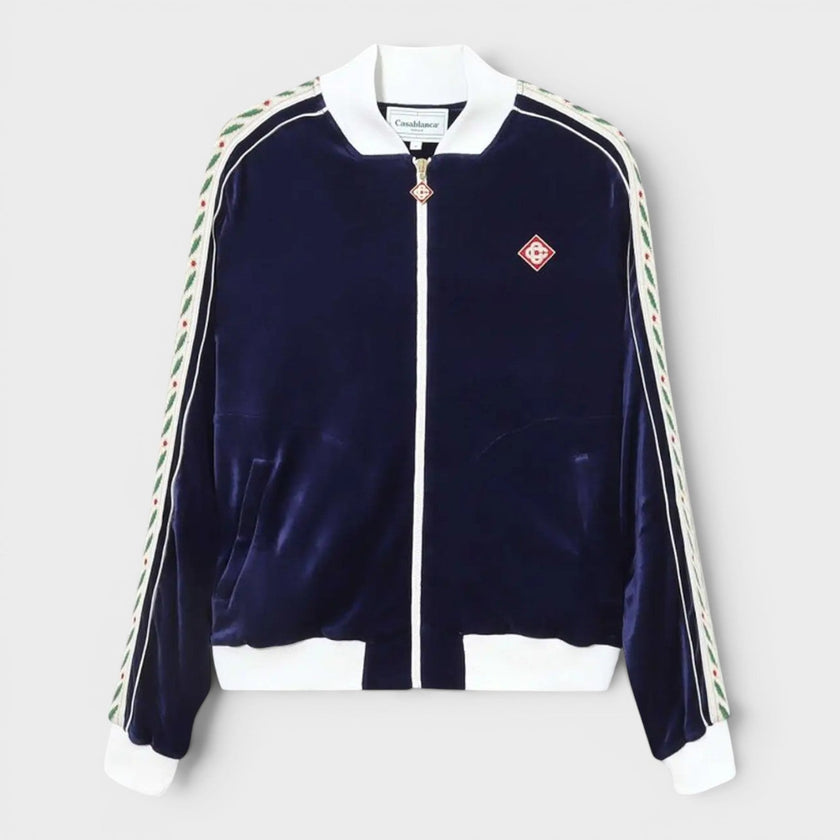 Modal Velour Laurel Track Top Navy