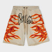 GD Graffiti Flames Sweatshort Off White