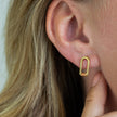Zeitgenössische Bogen Gold Emaille Ohrstecker