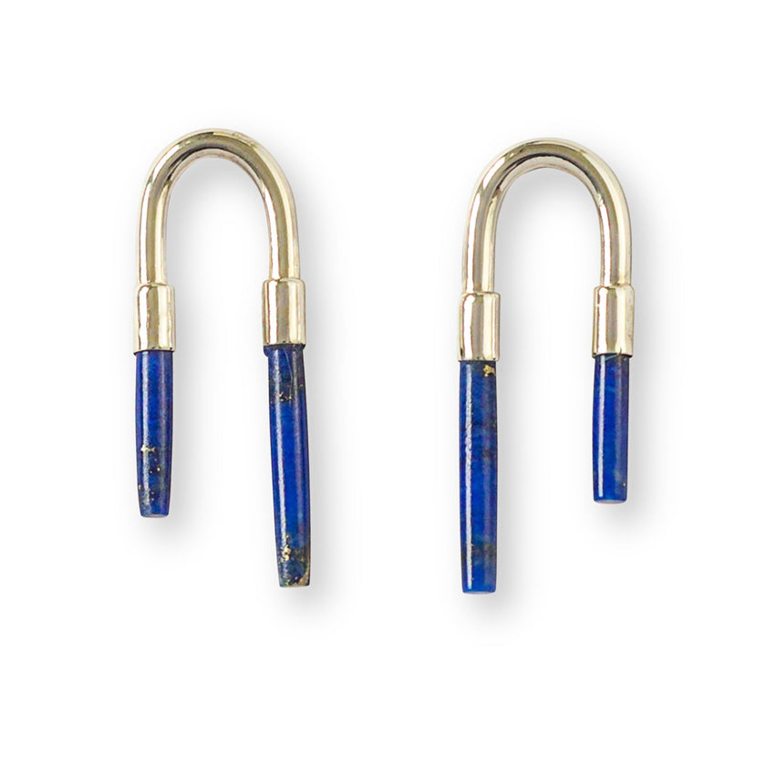 Lapislazuli-Ohrstecker aus Sterlingsilber