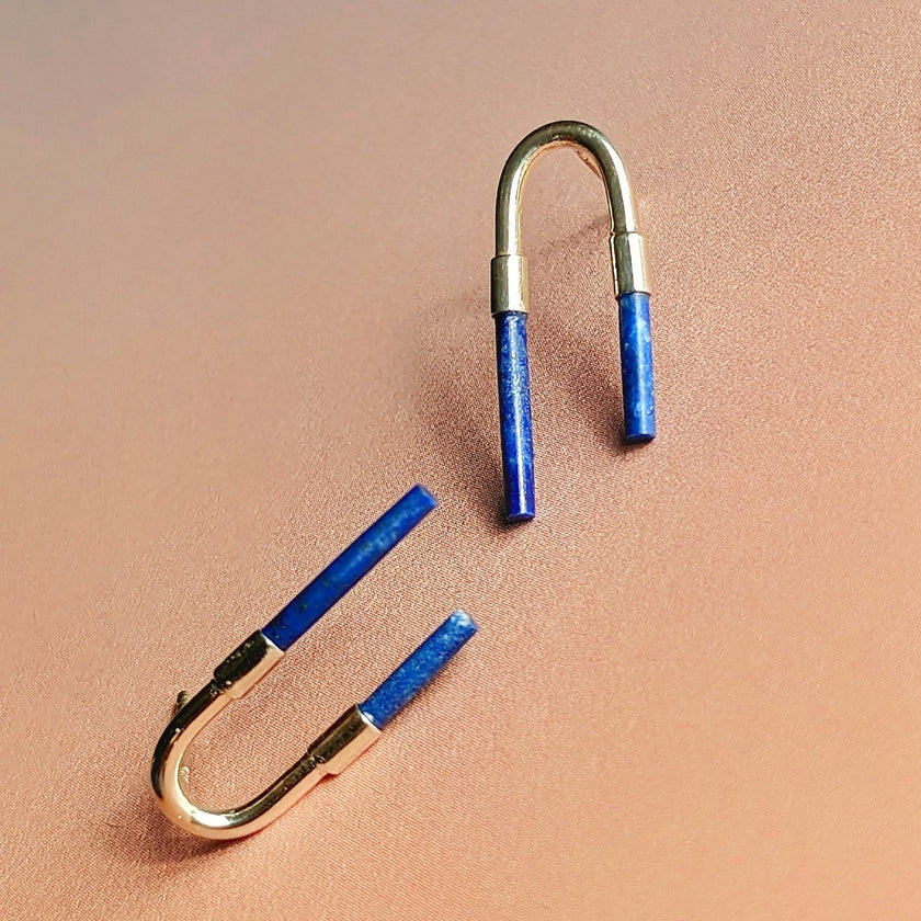 Lapislazuli-Ohrstecker aus Sterlingsilber