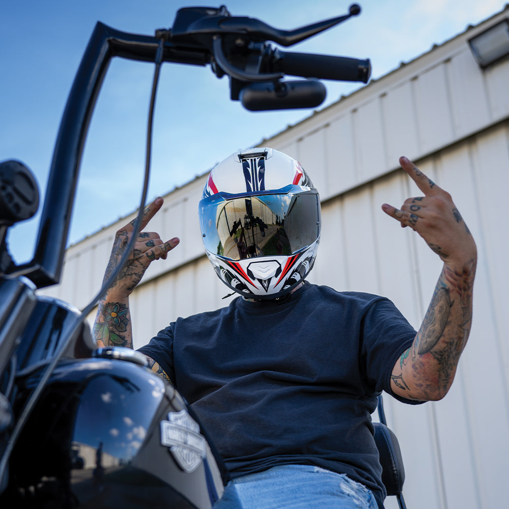 Daytona Glide Modular Motorcycle Helmet - DOT & ECE Approved, Bluetooth Ready, Dual Visor, Men/Women/Youth - W/ Phoenix