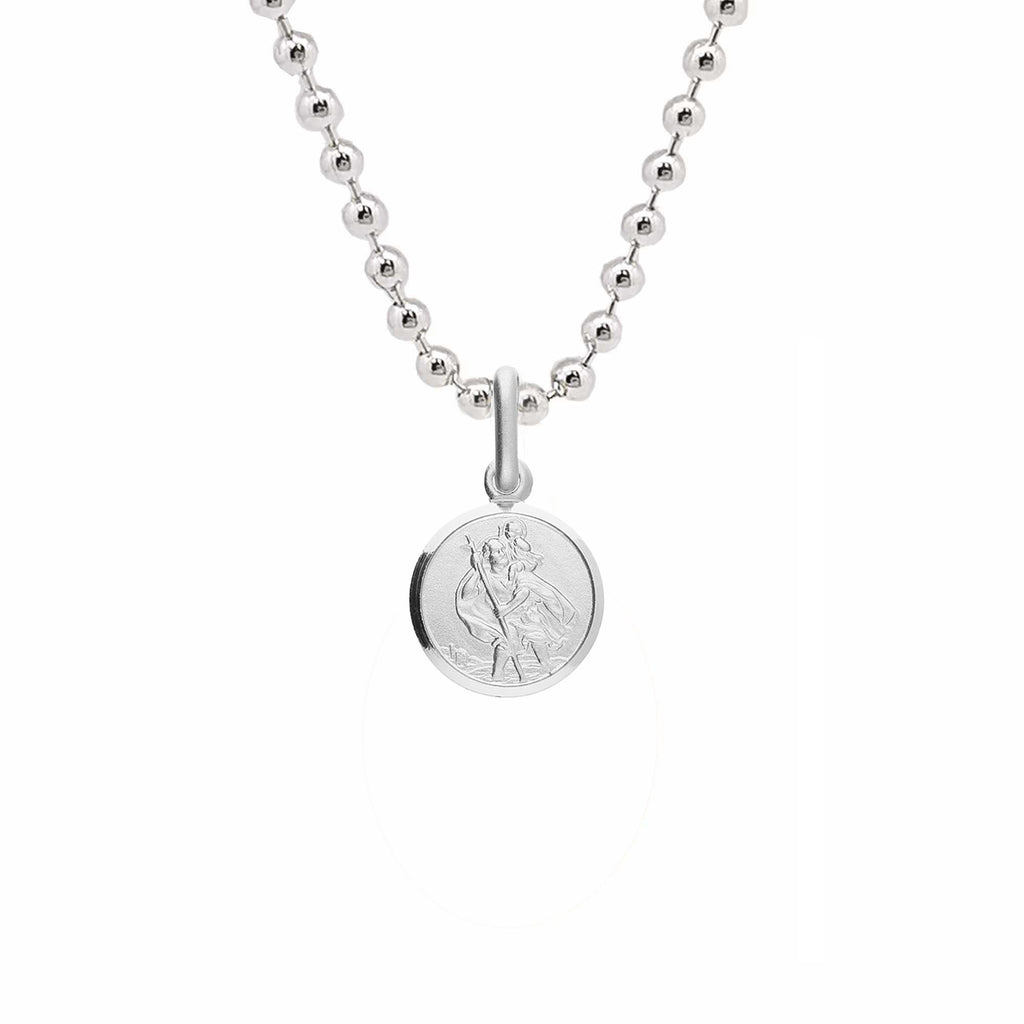 Klassieke Tiny Sint Christoffel Ketting Sterling Zilver 10 mm