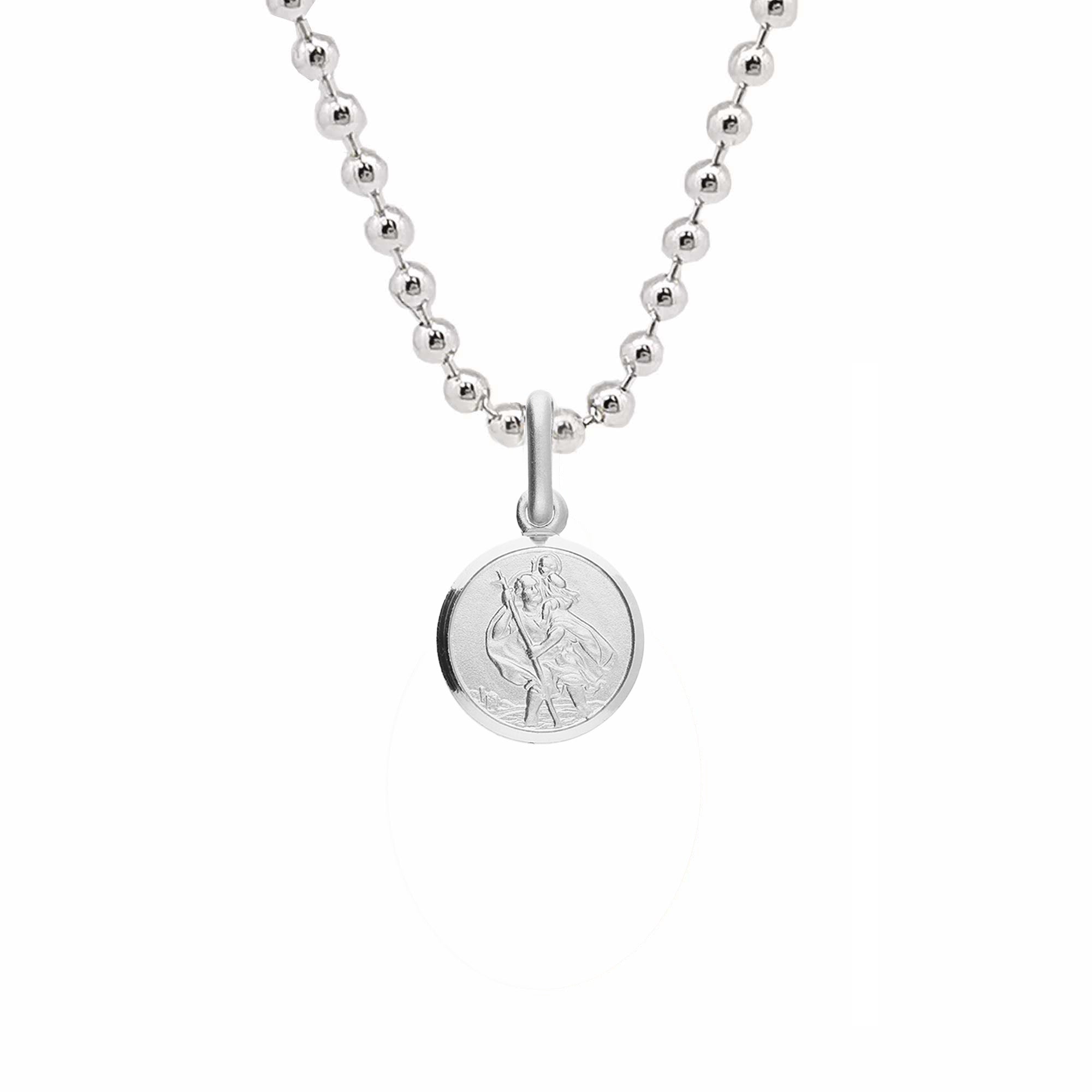 Klassieke Tiny Sint Christoffel Ketting Sterling Zilver 10 mm