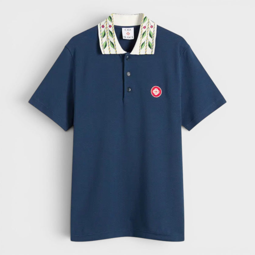 Classic Laurel Pique Polo Navy