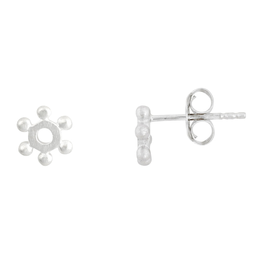 Orecchini a lobo in argento sterling con sole azteco finitura opaca