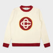 Monogram Monogram Crew Knit Sweater White Red