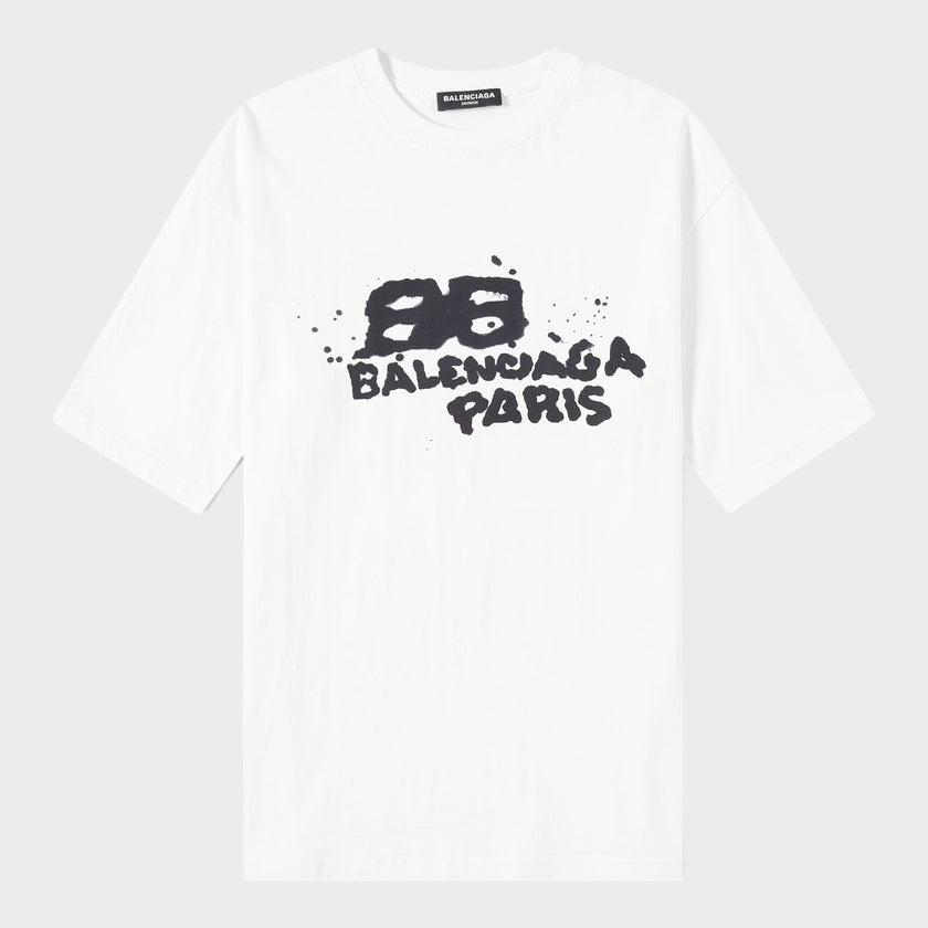 Logo Medium Fit T-Shirt White Black