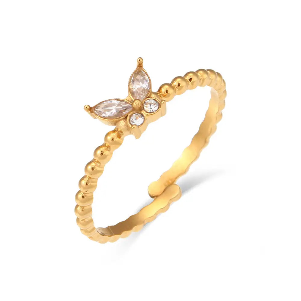 Inaya Luxe 18k gullbelagt sommerfuglring