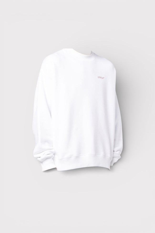 Off-White Sweatshirt Scratch Tab Skate Crewneck White