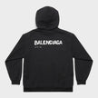 Medium Fit Logo Hoodie Black White
