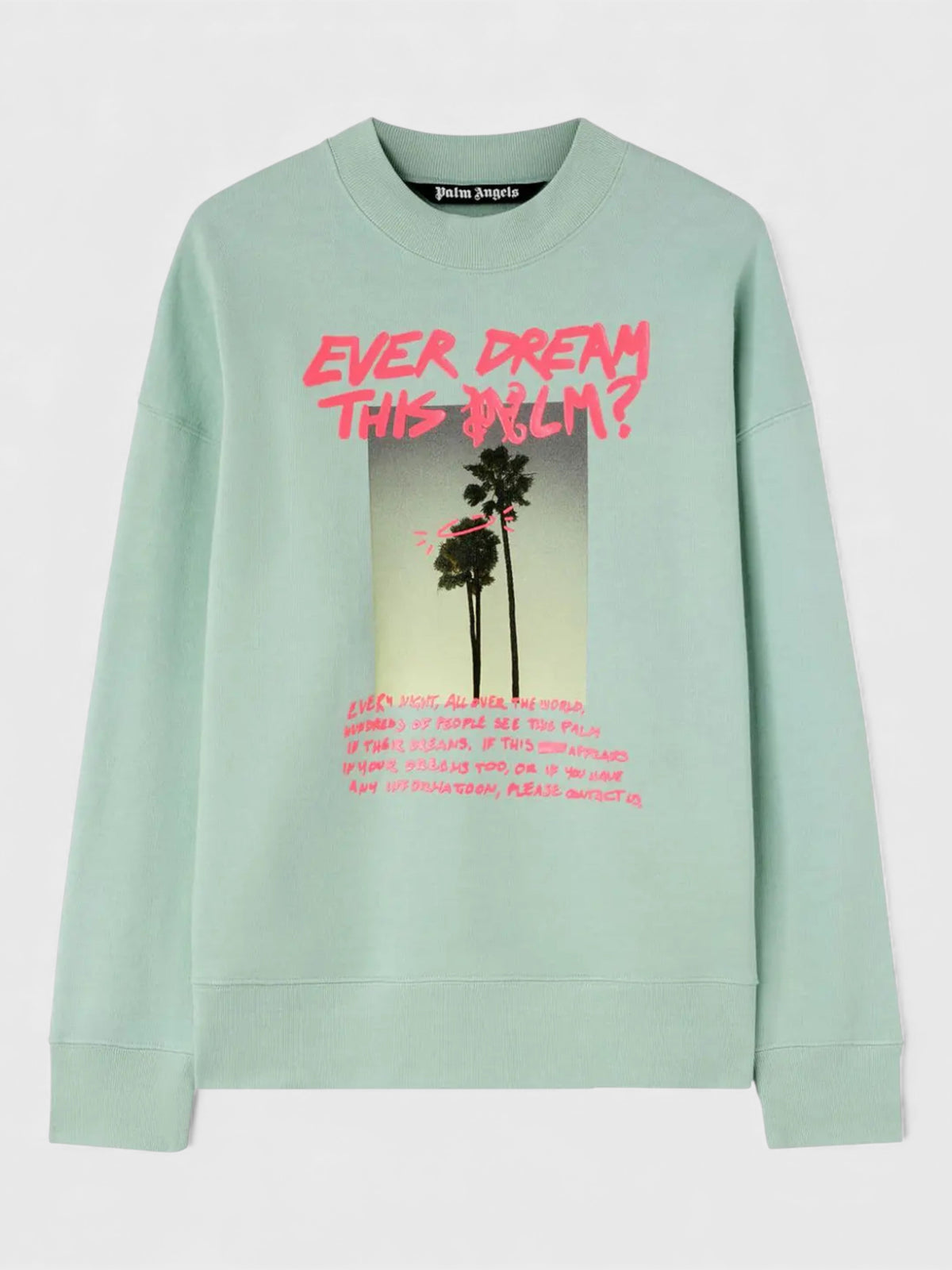 Palm Dream Crewneck Mint Fuchsia