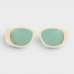 Acetate Metal Oval Wave Cream Gold Green