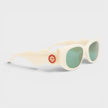 Acetate Metal Oval Wave Cream Gold Green