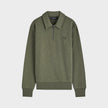 Laurel Wreath Logo Half Zip Collared Sweatshirt Khaki Green