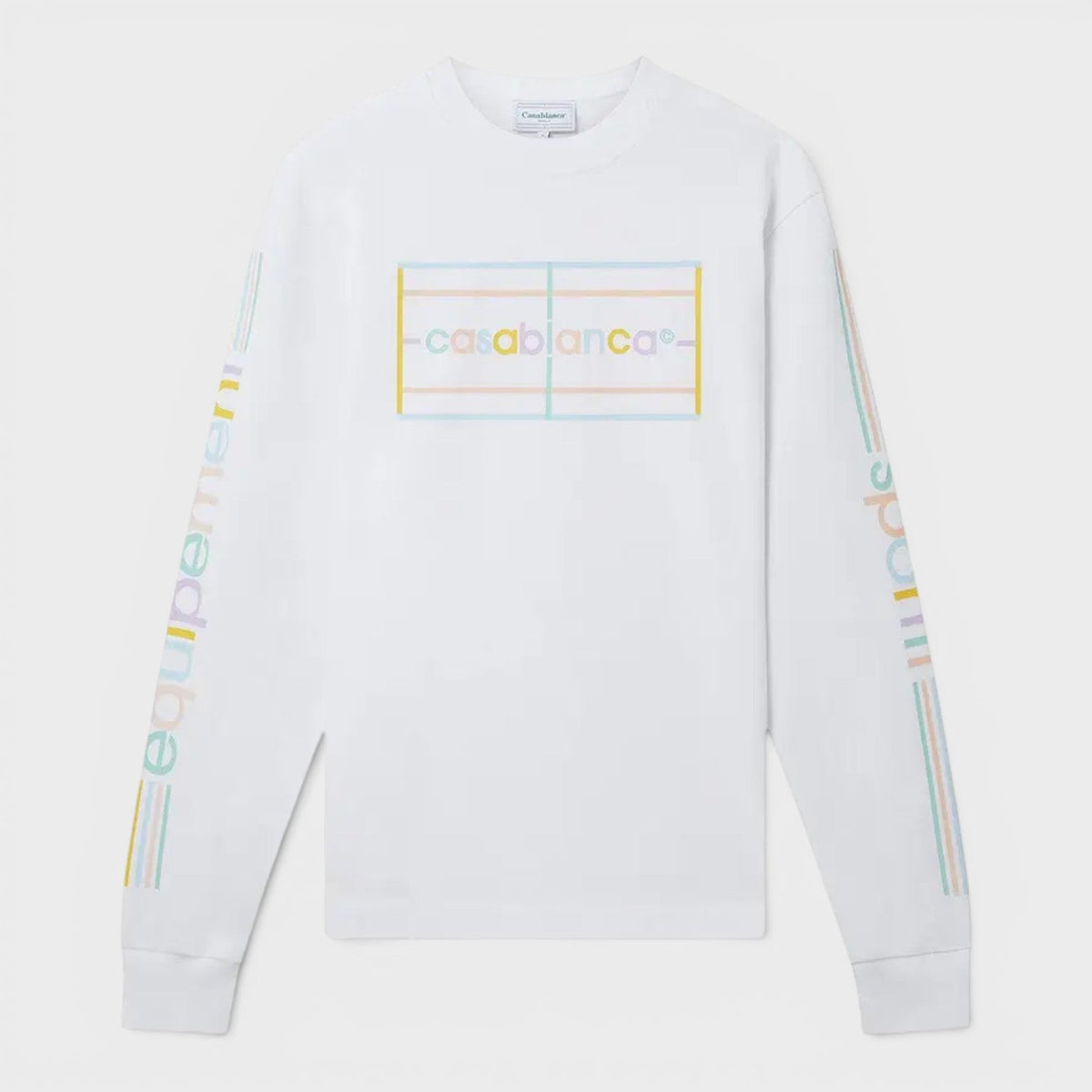 Printed Long Sleeve T-Shirt Pastel Court White