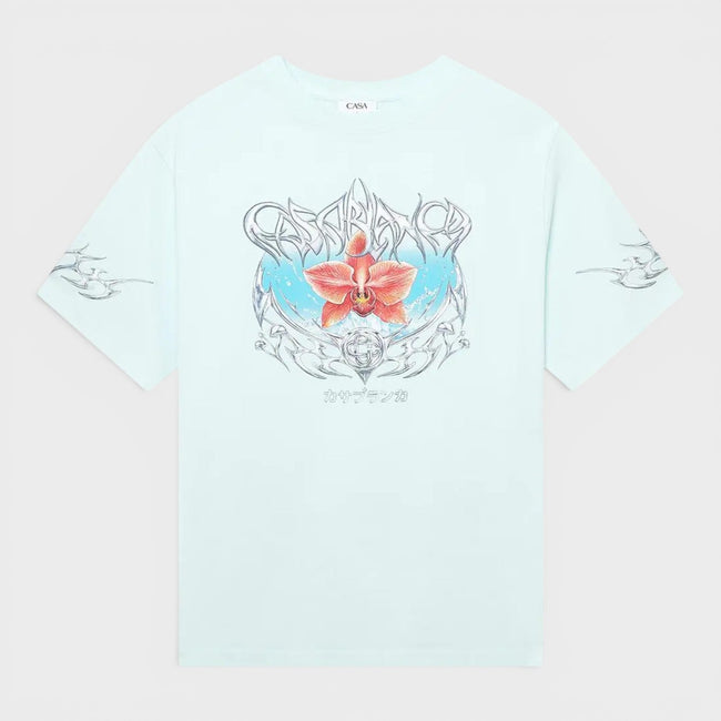 Blades Printed Oversized T-Shirt Lyseblå