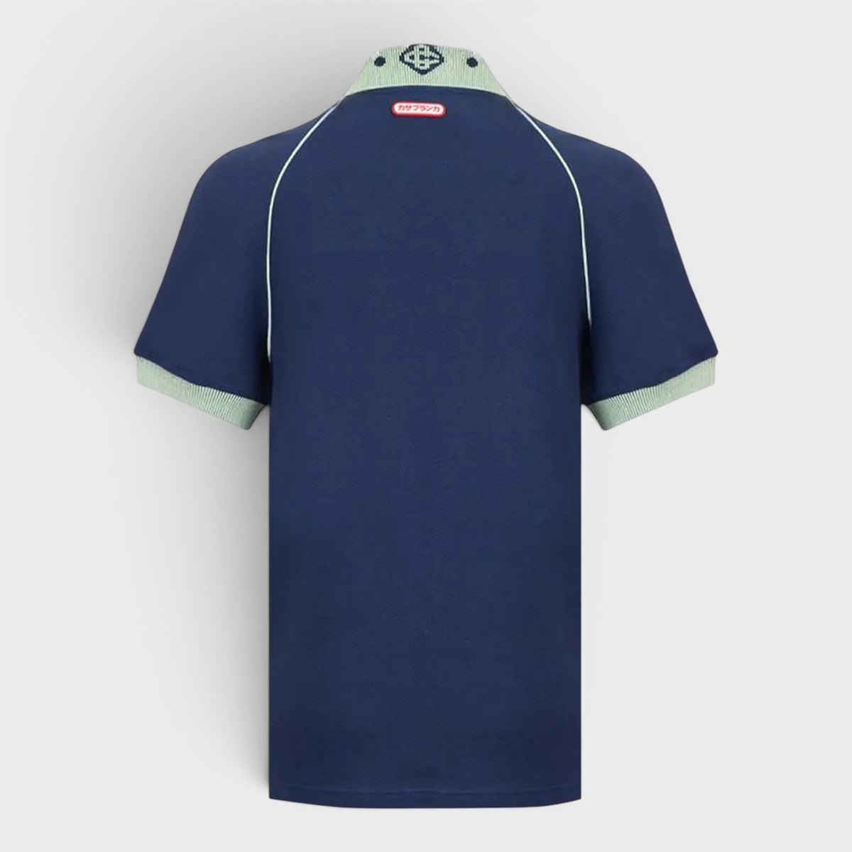 Chenille Collar Raglan Polo Navy