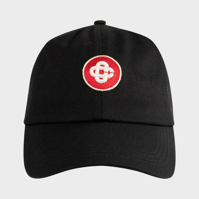 Logo Round Embroidered Patch Cap Black